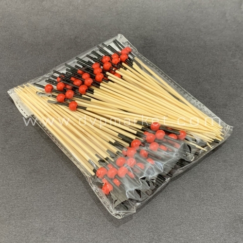 Cây ghim décor - Tre - Hạt tròn nhỏ - Vàng, đỏ - Gói (100 cái)