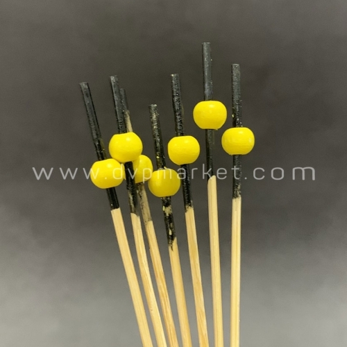 Cây ghim décor - Tre - Hạt tròn nhỏ - Vàng, đỏ - Gói (100 cái)