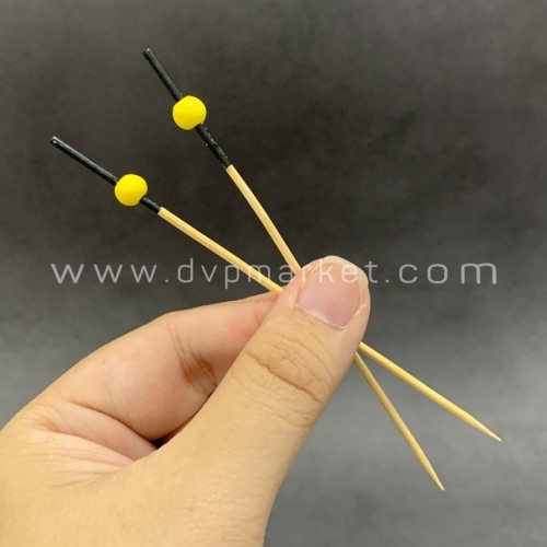 Cây ghim décor - Tre - Hạt tròn nhỏ - Vàng, đỏ - Gói (100 cái)