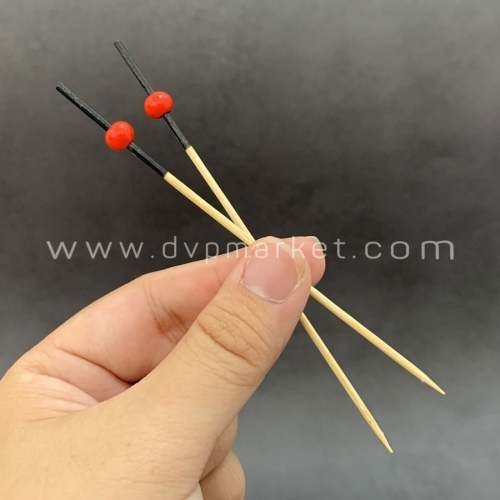 Cây ghim décor - Tre - Hạt tròn nhỏ - Vàng, đỏ - Gói (100 cái)