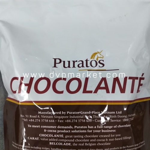 Puratos - Socola nút đen Ghana dark 75% (1kg)