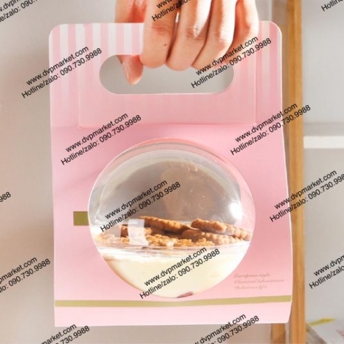 S - Hộp giấy nhựa tròn mousse 390ml HT171 - 800 set/thùng