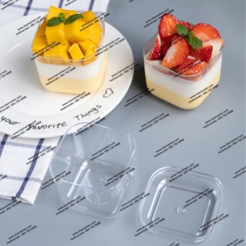 Hộp mousse vuông 7.4x8.3 250ml GD2013 (5c kèm nắp)