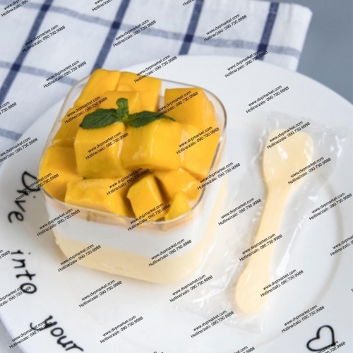 Hộp mousse vuông 7.4x8.3 250ml GD2013 (5c kèm nắp)