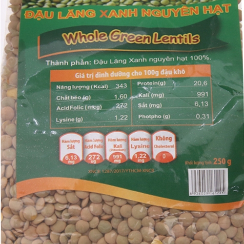 Đậu lăng xanh nguyên hạt 250g