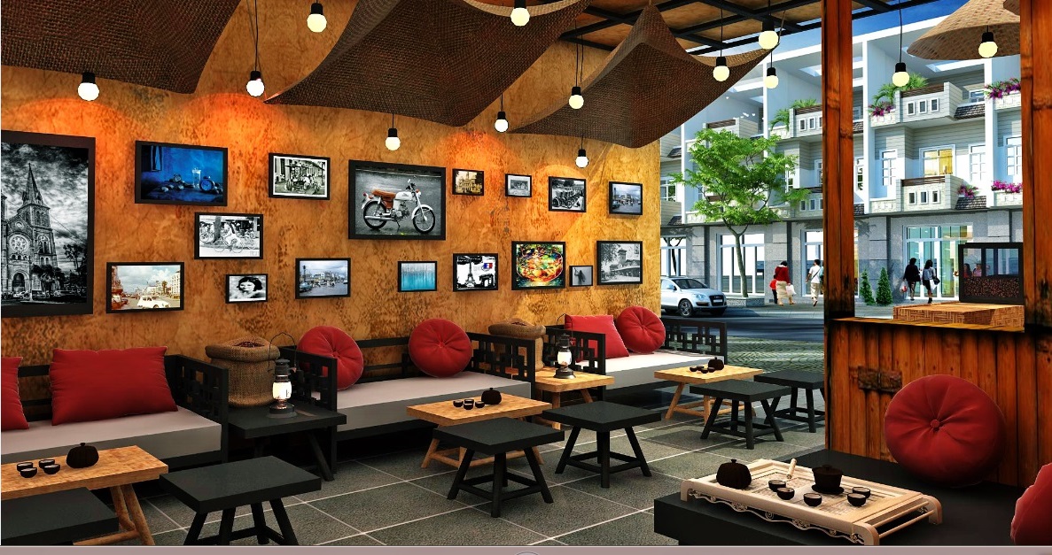 Cà phê với bộ sưu tập tranh