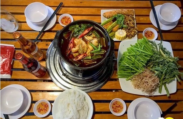 Các món ăn cùng lẩu ếch