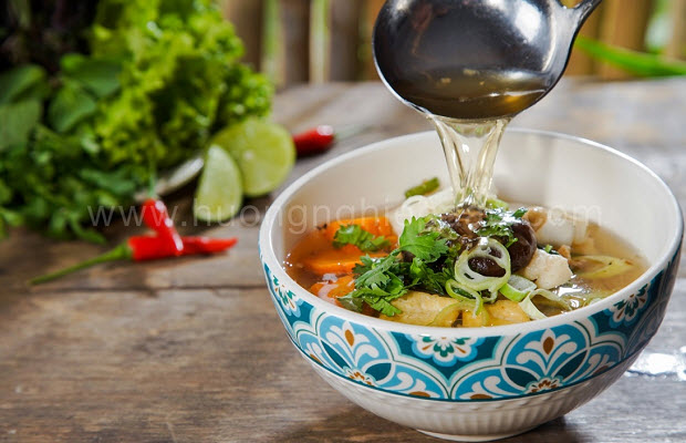 Hủ tiếu chay có mùi vị thanh đạm 