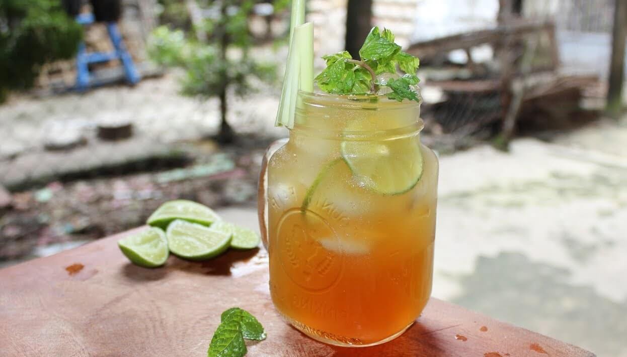 Nước sả gừng chanh uống giải nhiệt